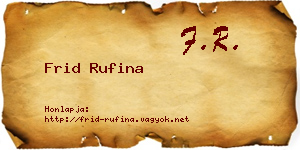 Frid Rufina névjegykártya